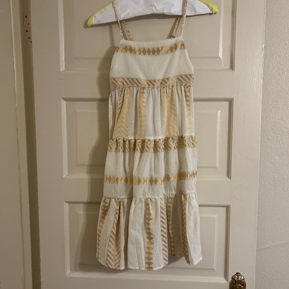 Kasia Dresses & Skirts - Kasia Gold and Cream Printed Mini Dress